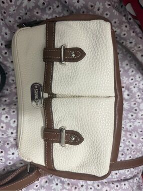 White and Brown Women’s Crossbody Bag by